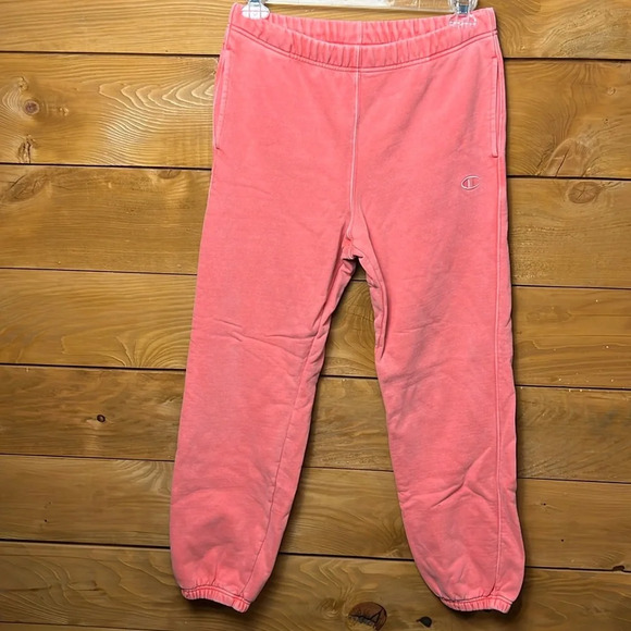 Champion Women’s Pink/peach sweat Pants joggers Md pockets workout casual lounge - Picture 1 of 9